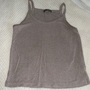 Dont Ask Why brown ribbed tank top